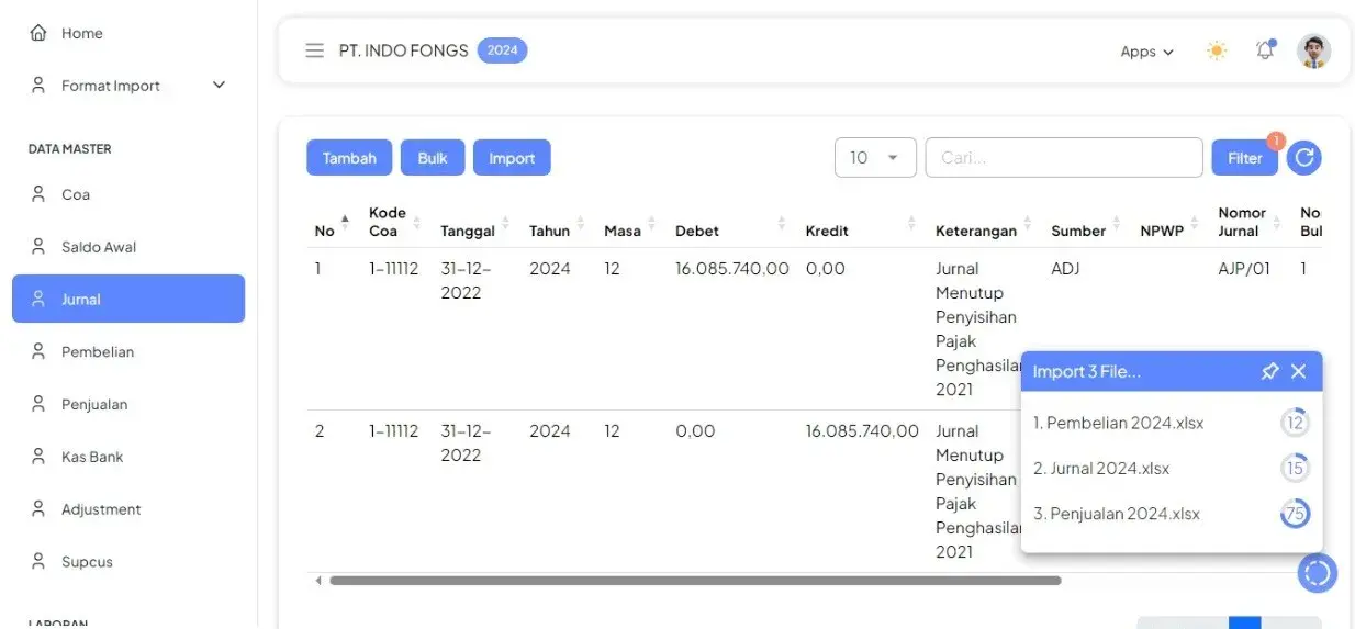 e-ledger, screen 2