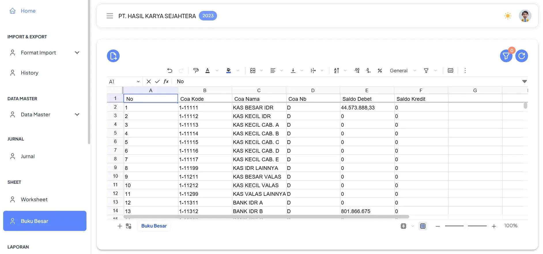 e-ledger, screen 4